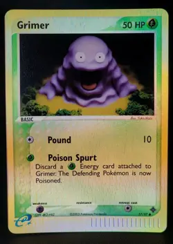 Grimer 57/97 EX Dragon Pokemon Card Nintendo Yuka Morii Art Reverse Holo NM - Image 2