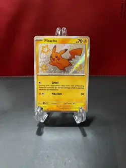 Pokemon Pikachu TCG Baby Shiny Holo Rare Card Paldean Fates 131/091 - Image 1
