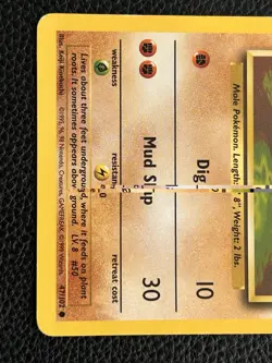 Pokemon Card Diglett 47/102 Base Set Error Fighting Symbol Misprint LP - Image 3