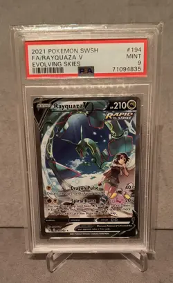 Pokemon TCG Rayquaza V Alternate Art Card Evolving Skies 194/203 PSA 9 - Image 1