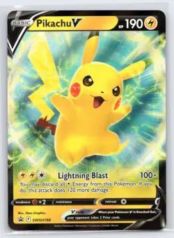 Pokemon NM Holo Pikachu V - SWSH198 Promo SWSH: Sword & Shield Promo Cards - Image 1