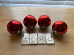 CLASSIC 1999 GOLD Plated Pokemon Cards w/ Pokeballs Charizard Pikachu Poliwhirl - Image 2
