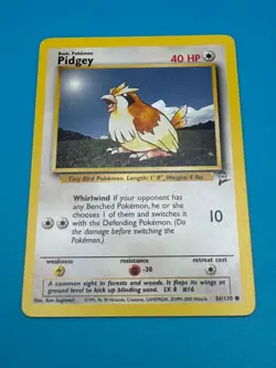 Pidgey Pokemon Card - Base Set 2 086/130 - Vintage 2000 TCG - Image 3