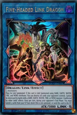 DUOV-EN007 FIVE-HEADED LINK DRAGON ULTRA RARE 1ST EDITION YuGiOh CARD - Image 1