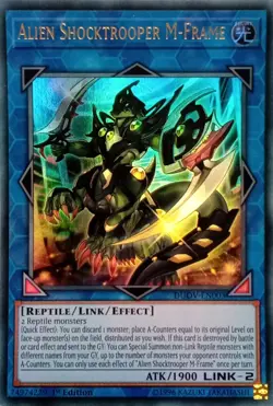 DUOV-EN003 ALIEN SHOCKTROOPER M-FRAME ULTRA RARE 1ST EDITION YuGiOh CARD - Image 1