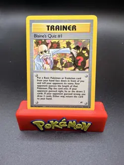 Blaine’s Quiz #1 | Gym Challenge WOTC 2000 | Trainer | Vintage Pokemon Card LP - Image 1