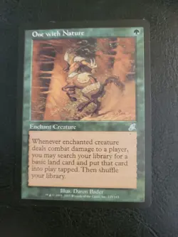 MTG Magic the Gathering One with Nature (125/143) Scourge Green Uncommon LP - Image 1