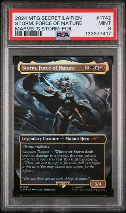 2024 MAGIC THE GATHERING MTG SECRET LAIR DROP #1742 STORM MARVEL FOIL PSA 9 - Image 1