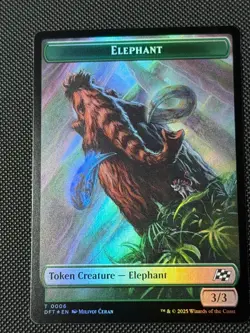 MTG - Zombie 0003/Elephant Token (Foil) - Aetherdrift NM/M Condition - Image 2