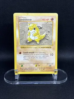 Pokemon TCG Sandshrew 062/102 Base Set Shadowless Regular Common Card (HP) - Image 1