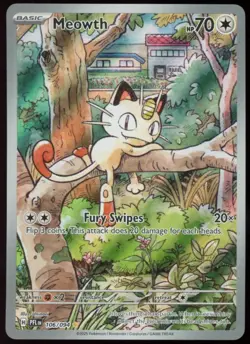 Meowth Illustration Rare Pokemon TCG ME02: Phantasmal Flames #106/094 NM - Image 1
