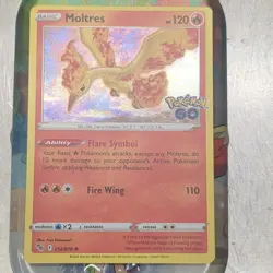 Pokemon Moltres Pokemon GO 012/078 Holo Rare 120 HP Basic English Card - Image 1