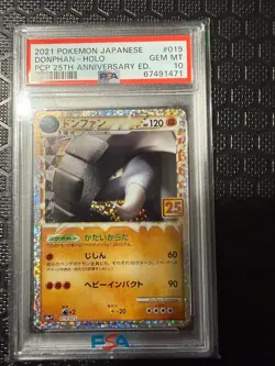PSA 10 Donphan 019/025 Japanese 25th Anniversary Celebrations Pokemon Card - Image 1