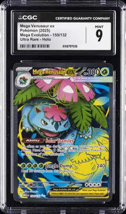 2025 POKEMON MEGA EVOLUTION ULTRA RARE - HOLO #155 MEGA VENUSAUR EX CGC 9 - Image 1
