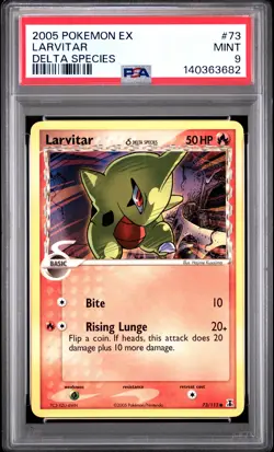 2005 POKEMON EX DELTA SPECIES #73 LARVITAR PSA 9 - Image 1