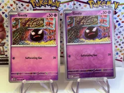 (2 Cards) Pokemon Near Mint 151 GASTLY Common + Reverse Holo Gastly 092/165 - Image 1