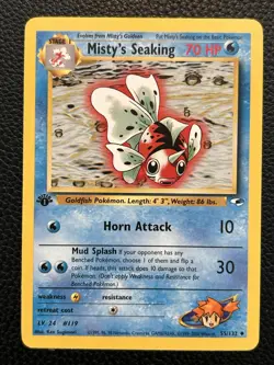 Pokemon 2000 Gym Heroes 1st Edition Misty's Seaking 55 NM or Better - Image 1