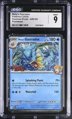 Misty's Gyarados *CGC 9* Holo *Pre Release* Destined Rivals * #49 * Pokemon - Image 1