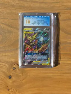 CGC 10 Pristine - Moltres Zapdos & Articuno GX SM210 Promo Pokemon Hidden Fates - Image 1