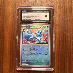 Pokemon Vaporean Prismatic Evolutions Holo Poke Ball 2025 Series 022/131 CGC 9 - Image 1