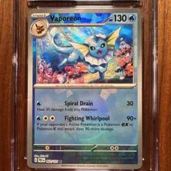 Pokemon Vaporean Prismatic Evolutions Holo Poke Ball 2025 Series 022/131 CGC 9 - Image 3