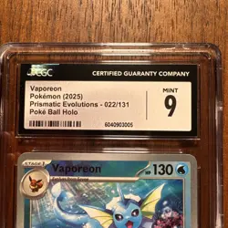 Pokemon Vaporean Prismatic Evolutions Holo Poke Ball 2025 Series 022/131 CGC 9 - Image 4