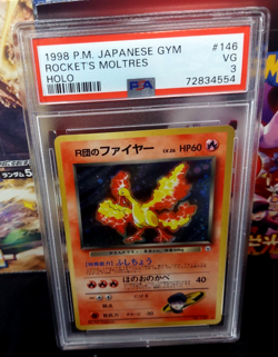 1998 Pokemon Japanese Gym Rocket's Moltres Holo #146 PSA 3 VG Pop 28 - Image 1