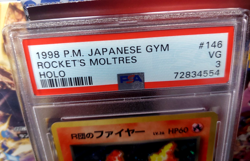 1998 Pokemon Japanese Gym Rocket's Moltres Holo #146 PSA 3 VG Pop 28 - Image 2