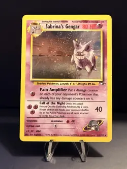 Pokemon Gym Heroes Unlimited Sabrina's Gengar 14/132 Holo Rare NM-LP - Image 1