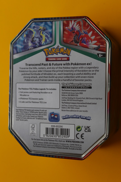POKEMON TCG KORAIDON EX TIN SEALED SMALL DENT ON SIDE OF EX - Image 3