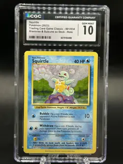 2023 Pokemon Squirtle 001/034 Blastoise & Suicune ex Holo CGC Gem Mint 10 - Image 1