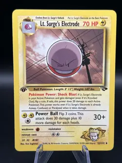 Lt. Surge's Electrode 52/132 Gym Challenge Regular 1st Edition Pokemon TCG - Image 1