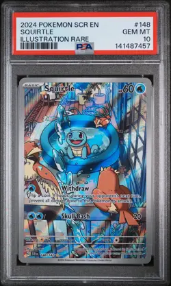 2024 POKEMON SCR EN-STELLAR CROWN ILLUSTRATION RARE #148 SQUIRTLE PSA 10 - Image 1
