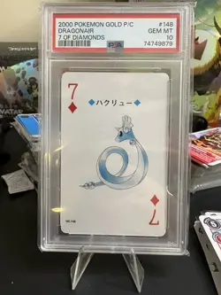 2000 Pokemon Gold Poker/Playing Card Dragonair 7 of Diamonds #148 - PSA 10 POP 3 - Image 1