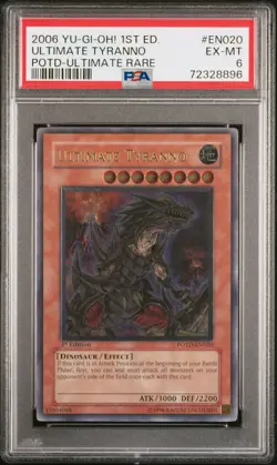 YUGIOH 1ST ED POTD-EN020 ULTIMATE TYRANNO ULTIMATE RARE HOLO PSA 6 EX #72328896 - Image 1