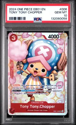 2024 ONE PIECE EXTRA BOOSTER MEMORIAL COLLECTION #006 TONY TONY CHOPPER PSA 10 - Image 1