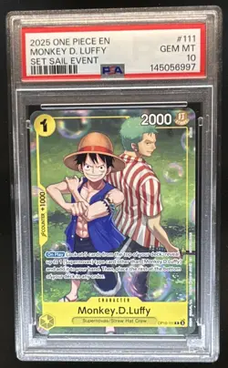 2025 One Piece Royal Blood Monkey.D.Luffy Rare Set Sail Event #OP10-111 PSA 10 - Image 1