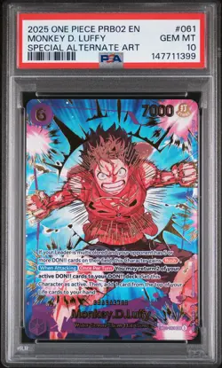 2025 ONE PIECE PREMIUM BOOSTER SPECIAL ALTERNATE ART #061 MONKEY D. LUFFY PSA 10 - Image 1