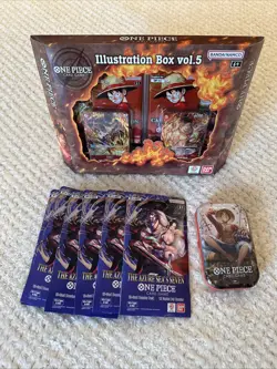 ENGLISH ONE PIECE LOT Illustration Box Vol.5 / 6 Packs Of OP14 / 1 Tin Pack NEW - Image 1