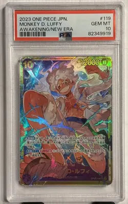 One Piece Monkey D Luffy PSA 10 OP05-119 SEC Awakening Of The New Era Japanese - Image 1
