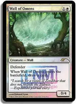 Wall of Omens (FNM) FOIL Promo HEAVILY PLD Creature Special MAGIC CARD ABUGames - Image 1