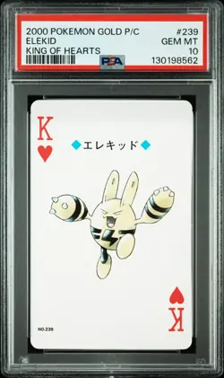 2000 POKEMON GOLD VERSION PLAYING CARDS #239 ELEKID KING OF HEARTS PSA10 - Image 1