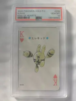 2000 POKEMON GOLD VERSION PLAYING CARDS #239 ELEKID KING OF HEARTS PSA10 - Image 4