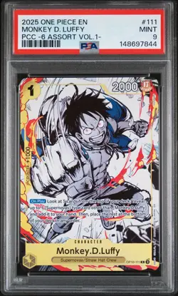 2025 ONE PIECE PREMIUM CARD COLLECTION-6 ASSORT VOL.1 #111 MONKEY D. LUFFY PSA 9 - Image 1