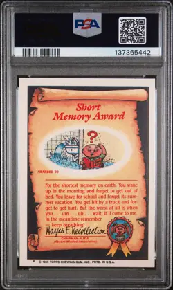 1985 GARBAGE PAIL KIDS STICKERS GLOSSY #65B CHEEKY CHARLES PSA 10 - Image 2