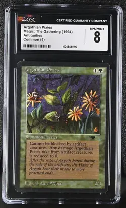 MTG Magic The Gathering Argothian Pixies 1994 Antiquities CGC 8 - Image 1