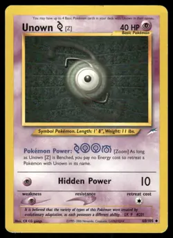Pokemon Tcg Unown Z #60 Pokemon Neo Destiny LP - Image 1