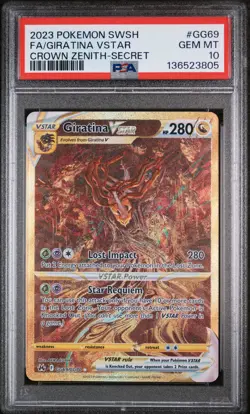 2023 POKEMON SWORD & SHIELD CROWN ZENITH SECRET FULL ART/GIRATINA VSTAR PSA 10 - Image 1