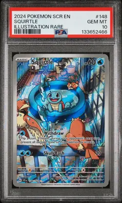 2024 POKEMON SCR EN-STELLAR CROWN ILLUSTRATION RARE #148 SQUIRTLE PSA 10 - Image 1