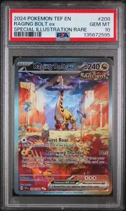 2024 POKEMON TEMPORAL FORCES SPECIAL ILLUSTRATION RARE RAGING BOLT EX PSA 10 - Image 1